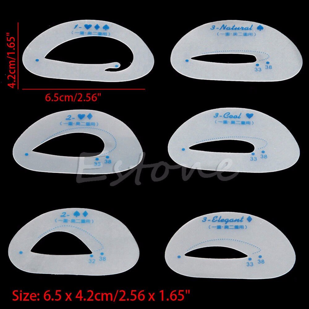 6Pcs Eyeliner Stencil Template Smokey Eye Liner Shadow Make Up Model Shaper Tool Pro