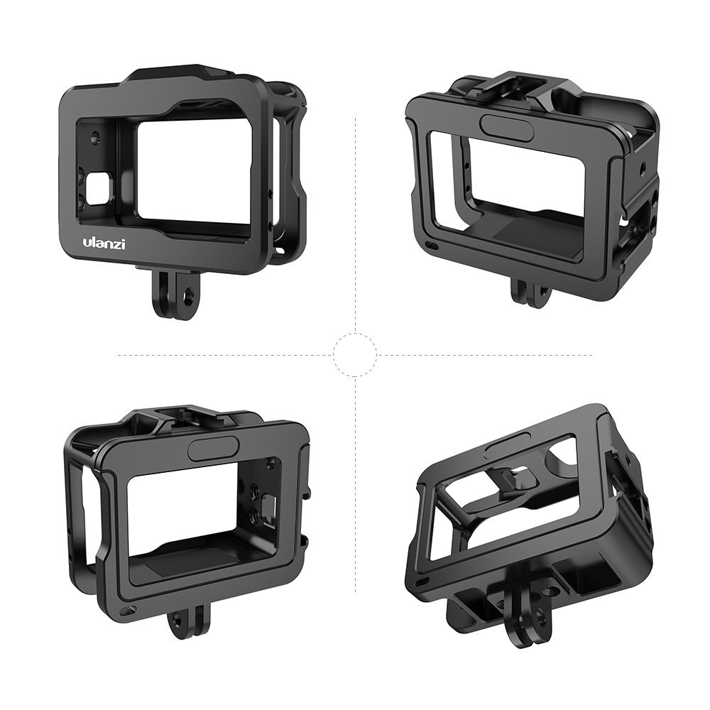 Ulanzi oa -1 vlog metalen camerakooi vlog case met cold shoe voor dji osmo action camera voor microfoon met led-lampje