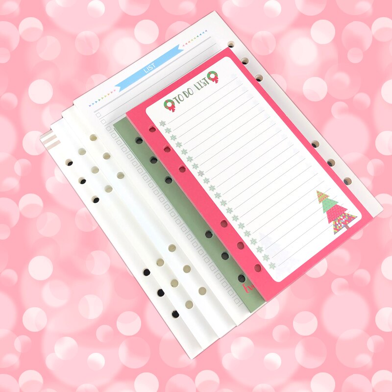 Lovedoki diario recambio A6A5 semanal mensual papel de relleno de planificador para Filofax Dokibook carpeta cuaderno de papelería escolar