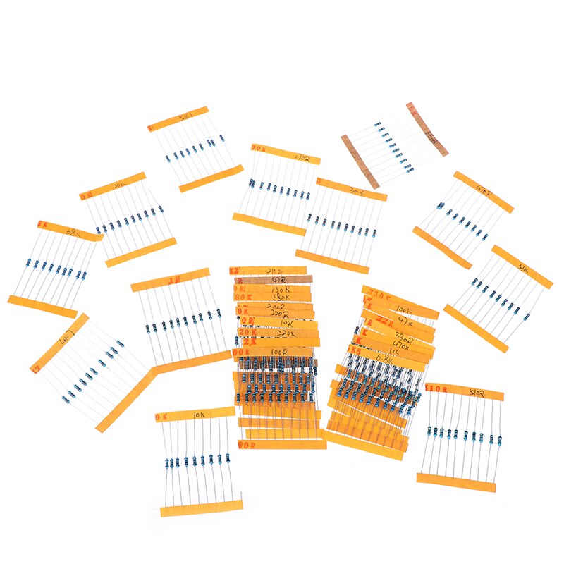 300 Stks/set 30 Soorten 1/4W Resistance 1% Metal Film Weerstand Pak Diverse Kit 1K 10K 100K 220ohm 1M Weerstanden 300 Stks/set