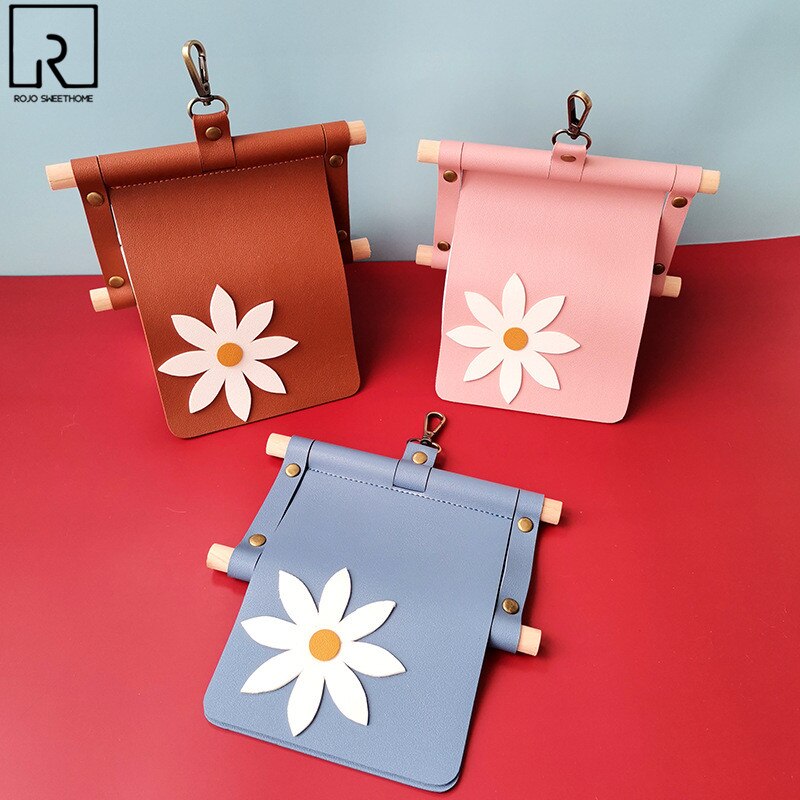 Handmade Leather Toilet Paper Holder Waterproof Flower Bathroom Roll Tissue Box Washroom Contact Paper Storage Rack Home Decor