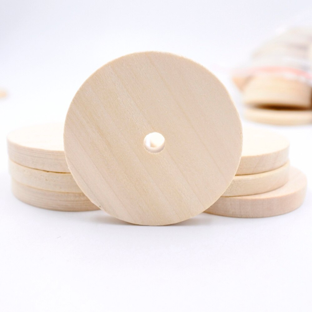 1 Pack/50 Stuks 40Mm Ronde Houten Stukken Dikker Hout Ronde Stukken Effen Ronde Houten Stukken Voor Versiering thuis Dagelijks Gebruik