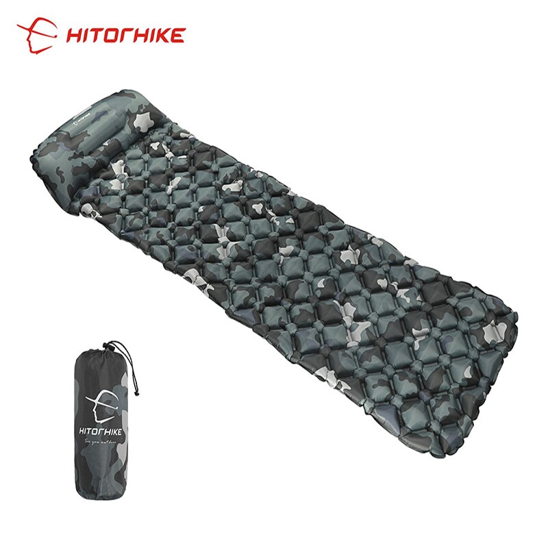 Hitorhike innovative sleeping pad fast filling air bag super light inflatable mattress with pillow life rescue 550g cushion