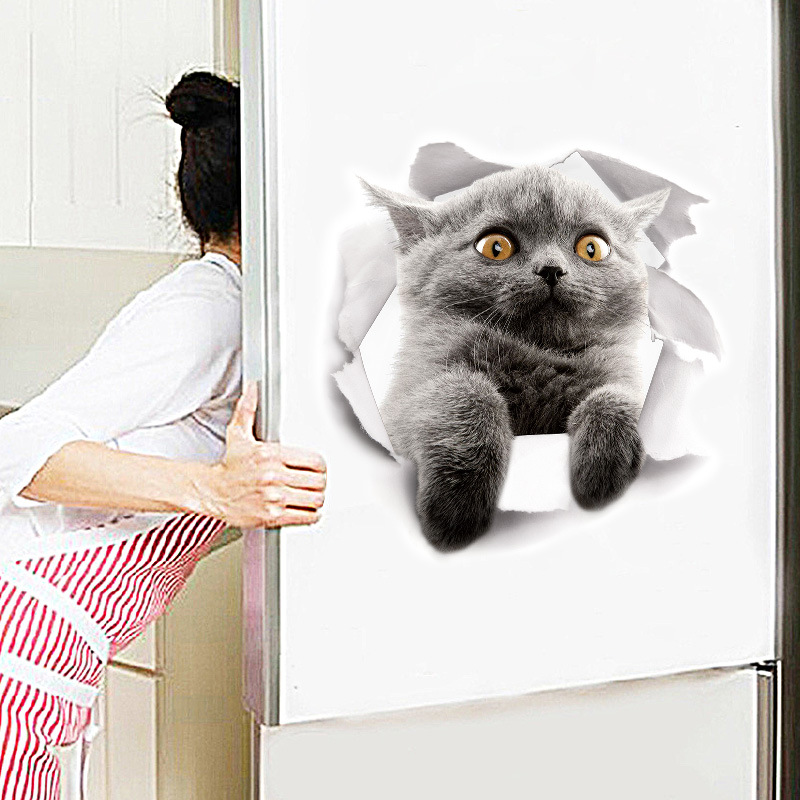 Nette 3D kätzchen wc Einfügen umweltschutz schlafzimmer wohnzimmer dekoration wasserdichte kombination nette katze Zauberstab aufkleber: I