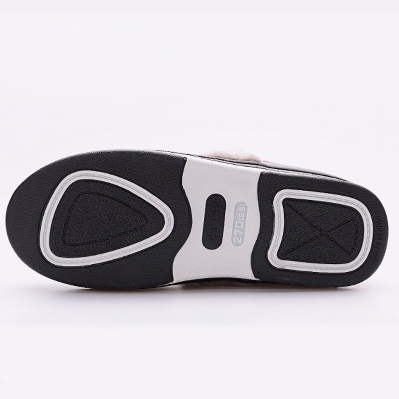 Män vintertofflor manliga inomhus bomullsflip flops skor dam pu läder vattentät varm hem toffel stor storlek