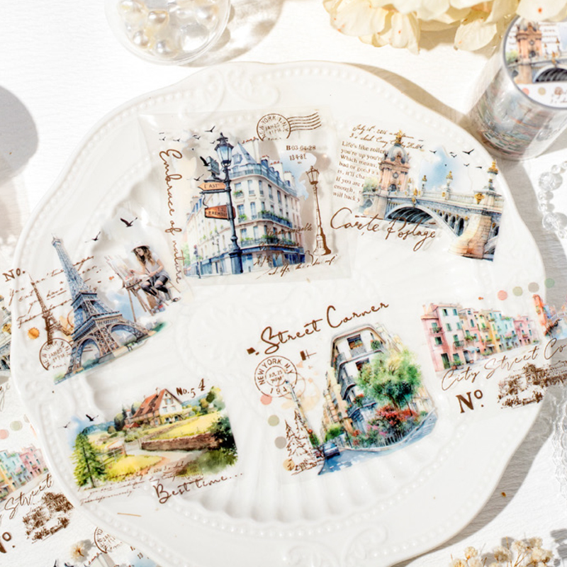 Mr Paper, nastro fustellato in PET serie Four Times Light, adesivi decorativi per manuali, adesivi per cancelleria