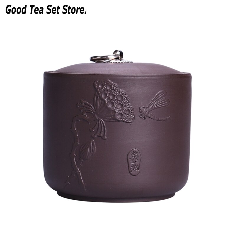 Theeblik paarse klei puer groene thee opbergdoos theepot snoeppot gedroogd fruit container keramiek kruiden opbergdoos 11.5*11cm