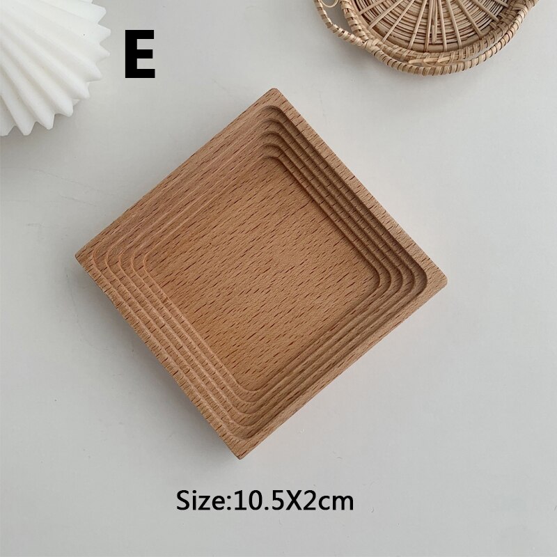 1Pc Nordic Groef Hout Dessert Snijden Brood Lade Keuken Anti-Slip Snijplank Organizer: E