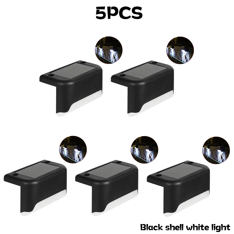 1-10 stk. solcelledrevne terrasselamper udendørs trinlamper vandtætte led-solcellelamper til gelænder trapper trinhegn have terrasse og sti: Citrongul