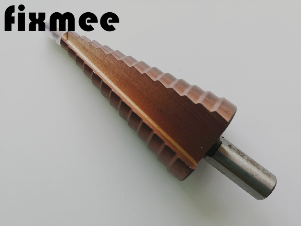 HSS-CO/M35 Dreieck Schaft 4-32mm Kobalt Gerade Schritt Bohrer Metall Kegel Schritt Bohrer Edelstahl stahl See Sah See Cutter
