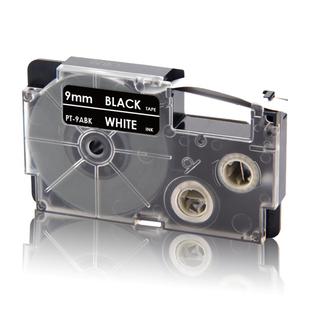 UniPlus XR-9WE Label Tapes Compatible Casio 9mm XR 9WE Black on White for KingJim Label Printer KL-M5 KL-M6 KL-M7 KL-M20 KL-M30: White on Black