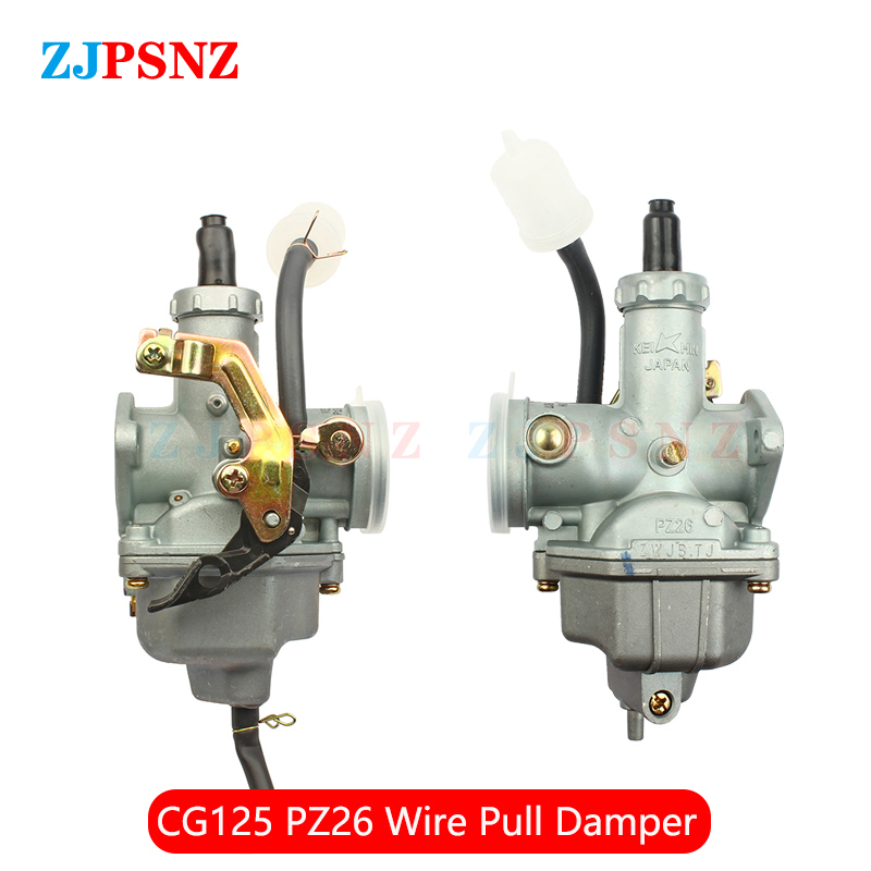 Motorcycle Carburetor PZ26 PZ27 PZ30 Hand Cable Chock Carb For CG 125cc 150cc 175cc 200cc 250cc Dirt Bike ATV Quad Go Kart: Dark Grey