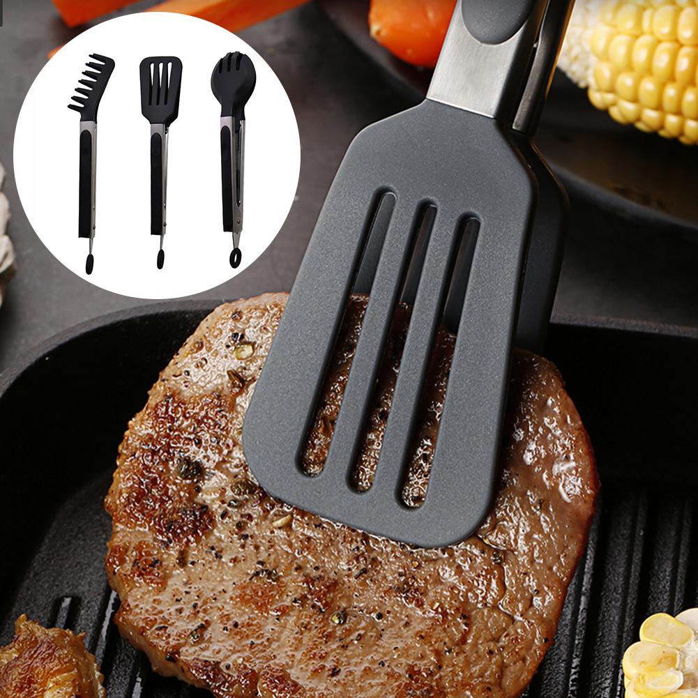 Grill Kochen Zange Edelstahl Salat Pasta Servierzange Anti-Verbrühungen schwer Pflicht Mehrzweck Spachtel Zange Küche Werkzeuge