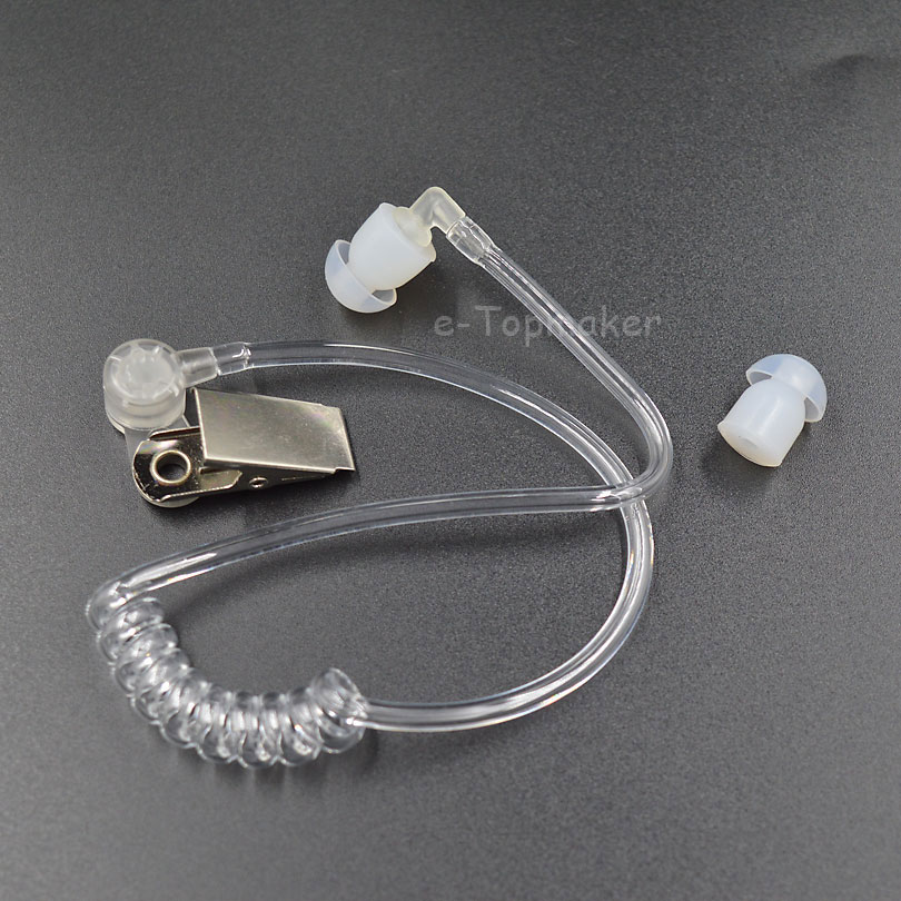 5Pcs Transparante Akoestische Buis + Oordopjes Oordopjes Voor Walkie Talkie Cb Radio Air Buis Oortelefoon Headset Accessoires