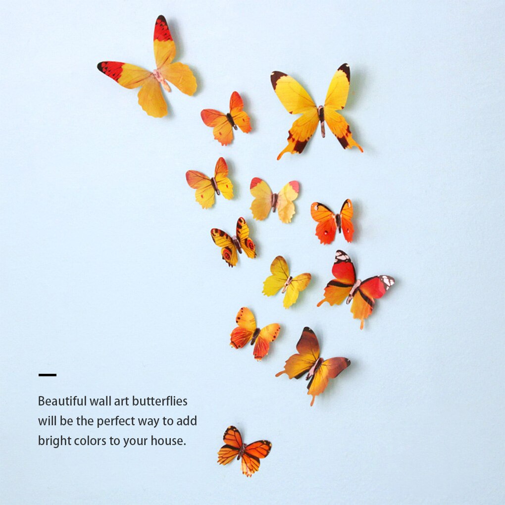 12pcs/Set 3D Butterfly Wall Stickers On The Wall Year Home Decorations Butterfly For Kids Room Wall Decals Home Decoration