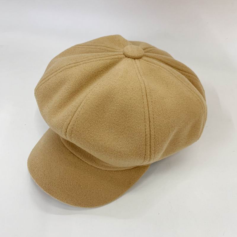Ottekantet hat pige britisk stil kvinder fritid top cap: Khaki