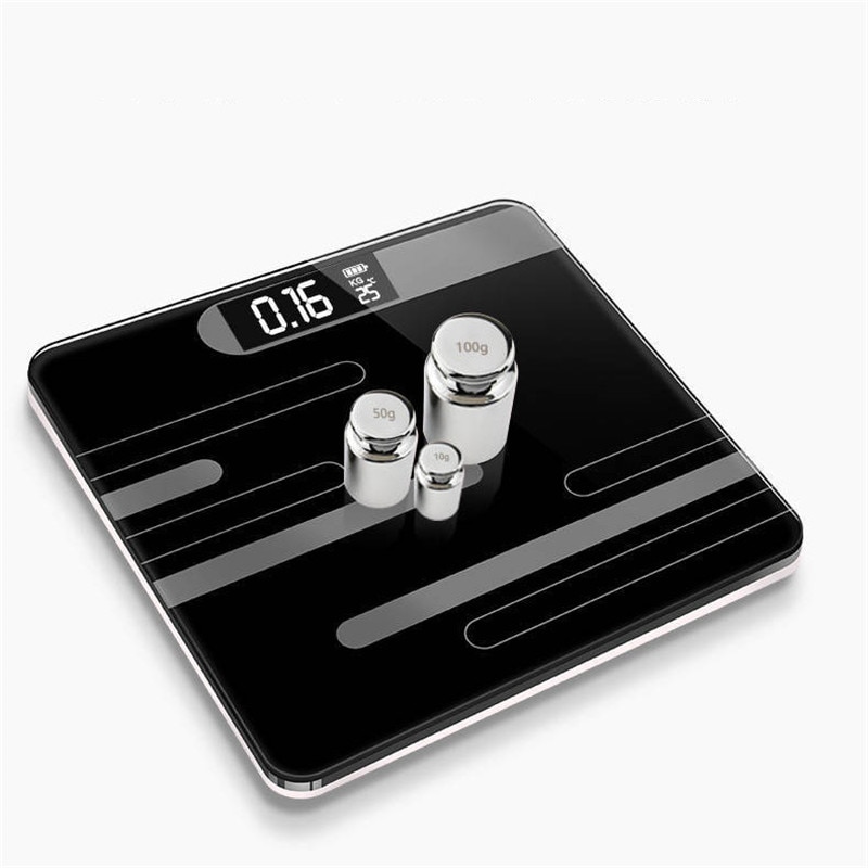 Floor Weegschalen Badkamer Lichaamsvet Schaal Glas Elektronische Smart Weegschalen Usb Opladen Lcd Display Body Wegen Digitale Weegschaal