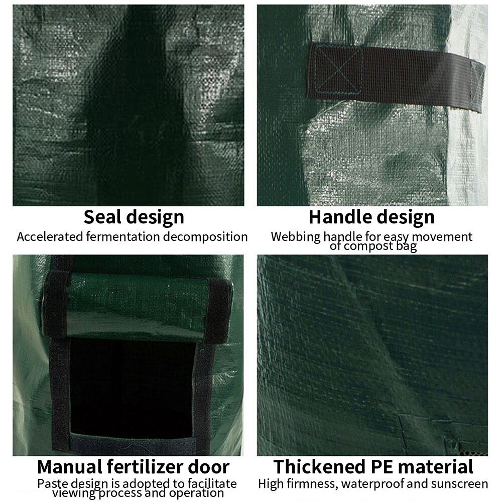 Fertilizer Collector Green 2 Size Leaves Kitchen Waste Convenient Waste Storage Weeds Collector PE Thick Material Useful