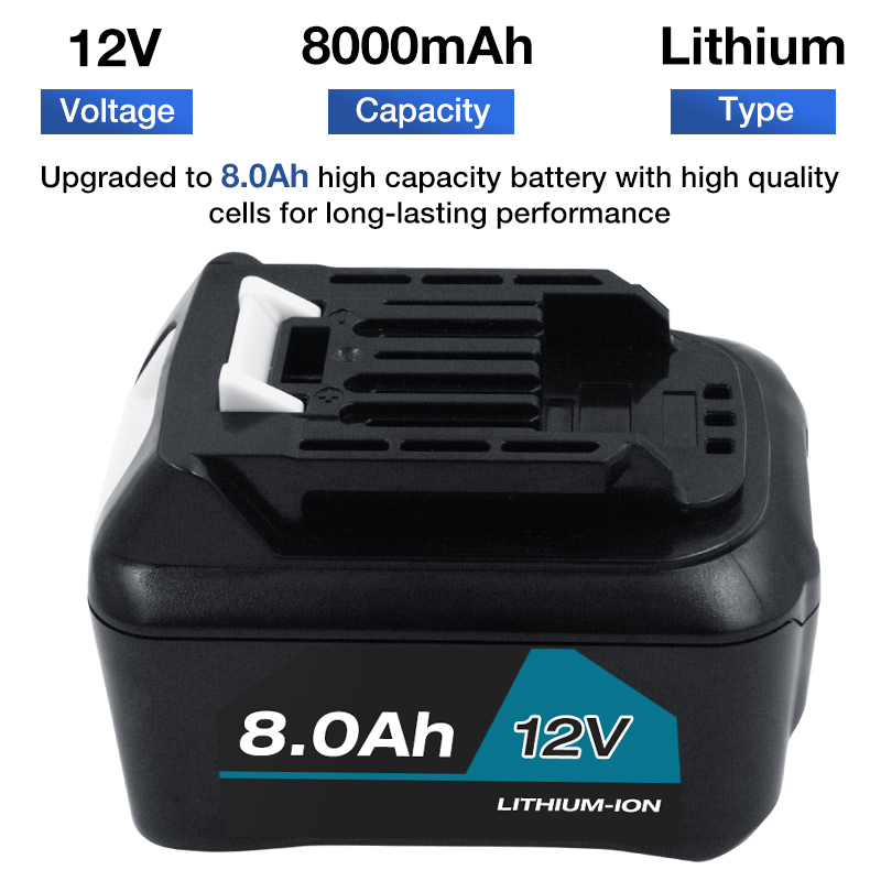 10.8V 12V Max 8000mAh Li-ion Power Tools Rechargeable Battery and Charger for Makita BL1040 BL1040B BL1020B BL1041 BL1016 BL1021