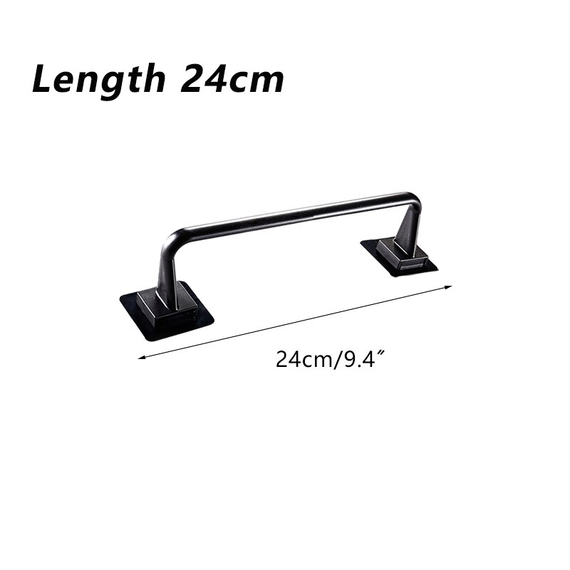 Wandmontage Handdoek Hanger Zelfklevende Handdoekhouders Holder Badkamer Wc Handdoeken Bar Organizer Keuken Badkamer Accessoires: 24cm Black