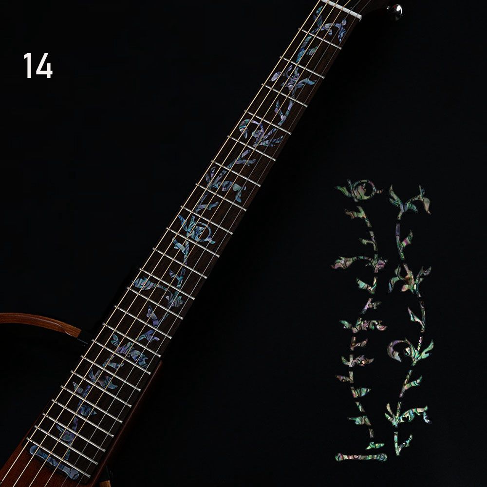 Parti di chitarra Decorazioni per strumenti musicali Accessori per chitarra Decalcomanie con intarsio incrociato Adesivi ultra sottili Adesivo per tastiera: Grigio chiaro