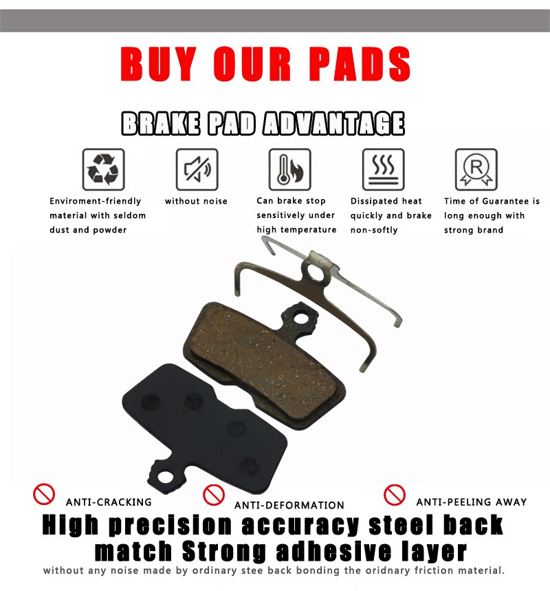 4 Paar Semi-Metallic Mtb Fietsen Mountain E-BIKE Fiets Schijfremblokken Pin Voor Sram Avid Code R Accessoires