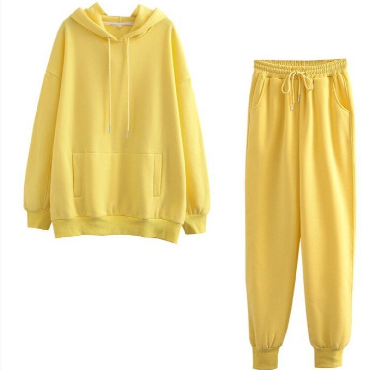 Toppies Autumn Winter Fleece Hoodies Two Piece Set Womens Tracksuits Jogger Pants thick warm clothes