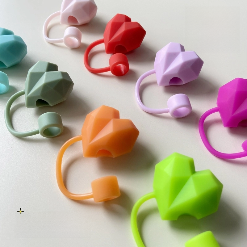 Corações bonitos palha cobre tampa para stanley copo acessórios tumbler 40oz kawaii silicone palha rolha dicas capa para canudos de 10mm