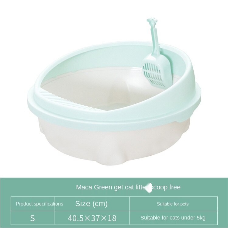 Lavabo de arena semicerrado para gato, lavabo extraíble del derrame, ideal para mascotas, ,: Negro