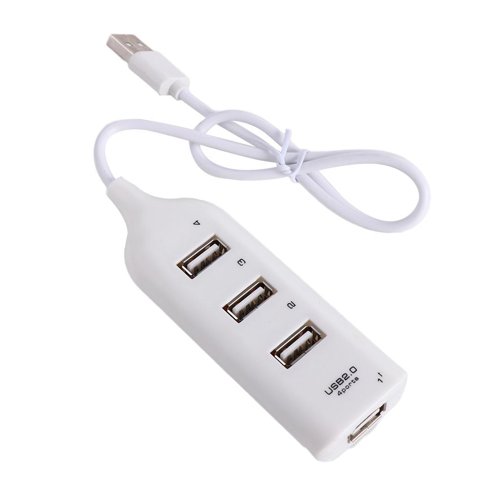 Hub USB 2.0 de 4 Portas para Computador: Acessório Expansor de Periféricos USB e Adaptador de Energia: Preto