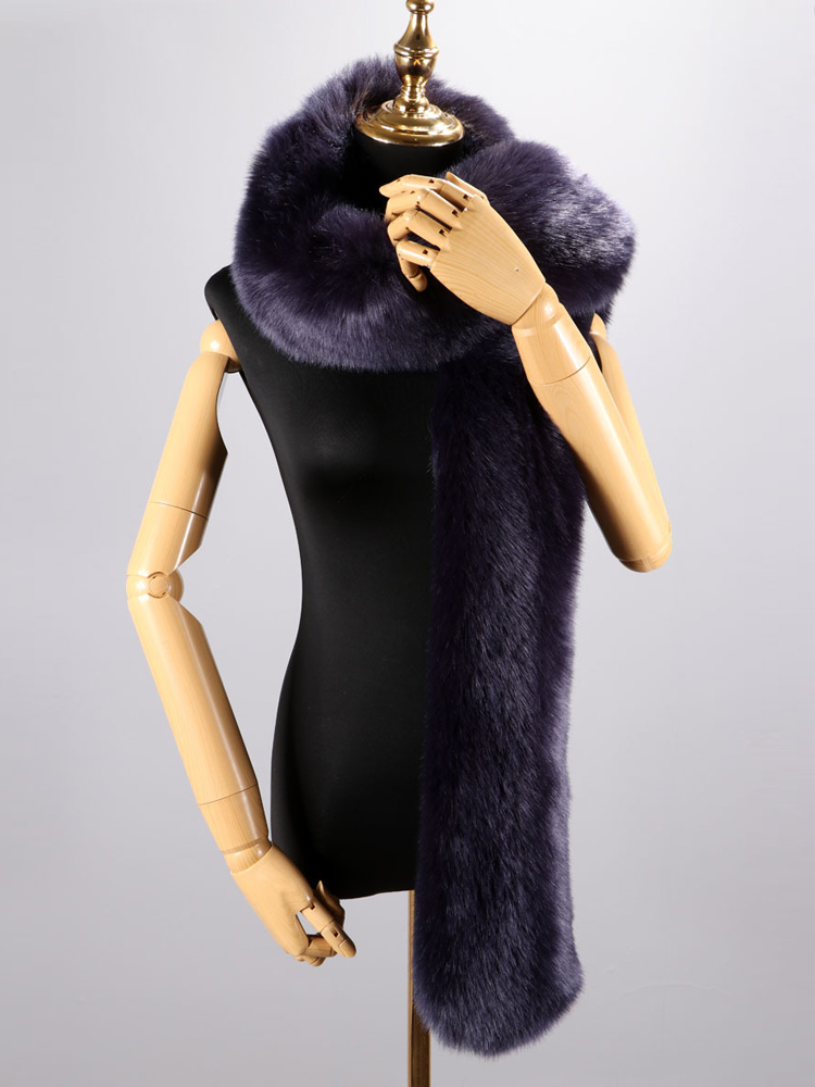 180cm Super Long Faux Fox Fur Scarf Autumn Winter Women Scarf Cosplay Warm Fluffy Shawl Wrap Luxury Scarf: Red