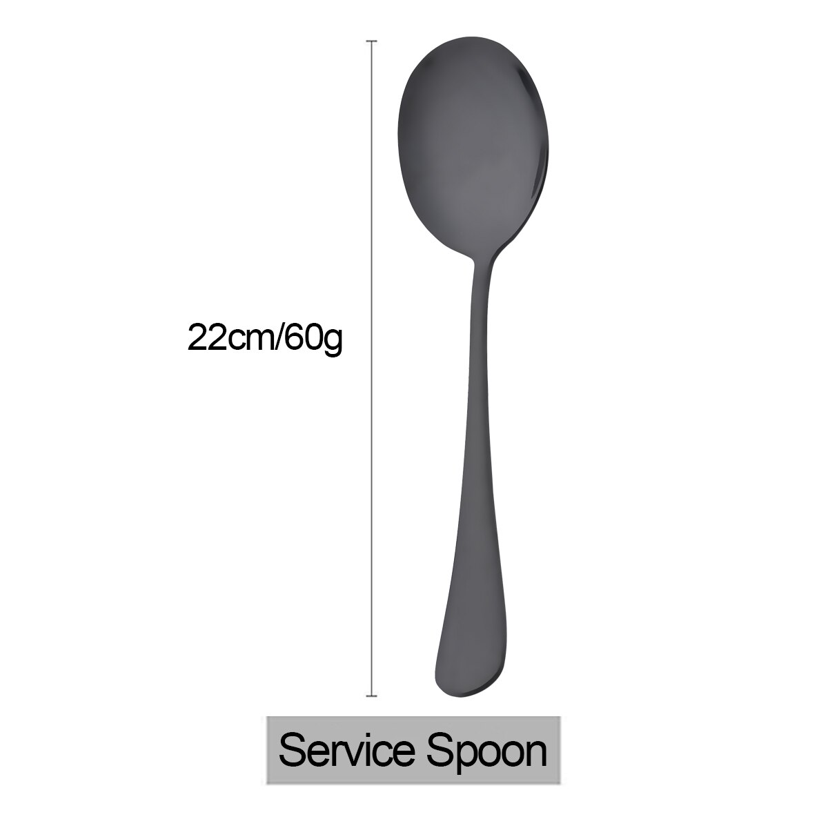Cucchiaio da pranzo colorato Set di cucchiai da portata Set di posate in acciaio inossidabile occidentale cucchiaio da servizio unico accessori da tavolo da cucina: 6Pcs / Black