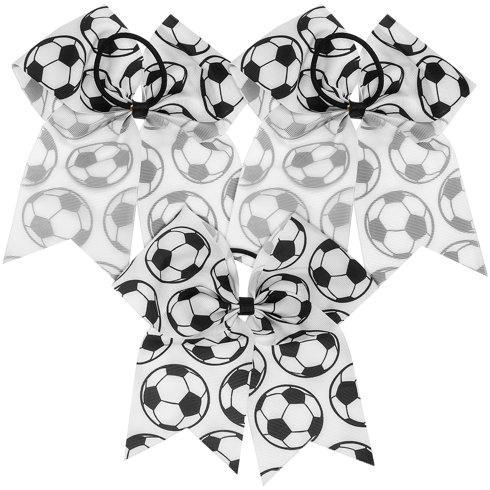 3-delige voetbal haarband voetbal strikken voor meisjes kinderen haarballen elastische haarbanden met strikken peuter haaraccessoires vlechters