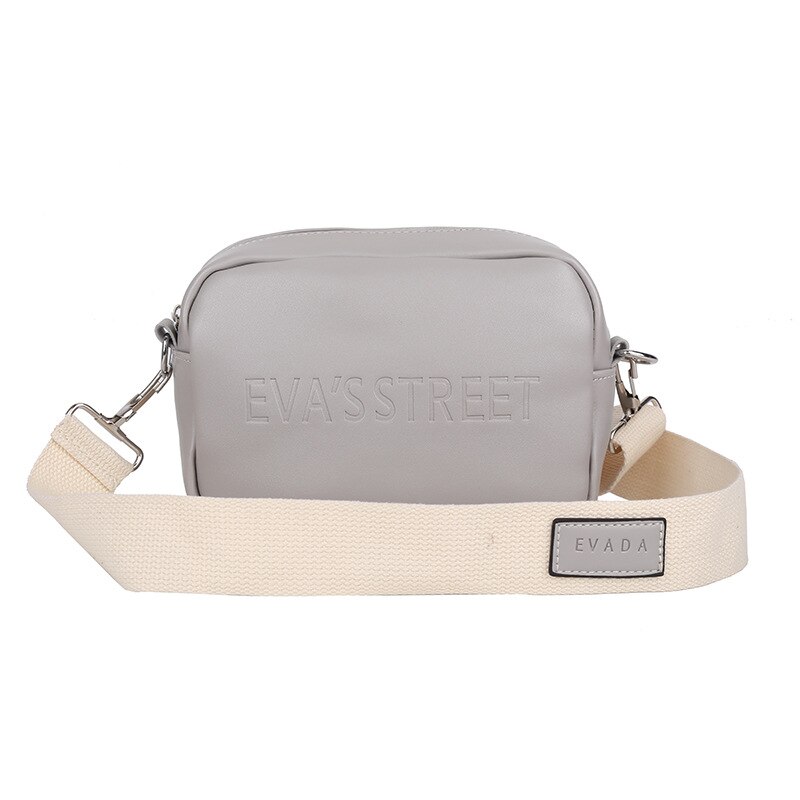 Borsa a tracolla semplice da donna con tracolla larga borsa a tracolla piccola in pelle PU borsa da donna Mini quadrata borsa a tracolla per cellulare di moda: Grigio