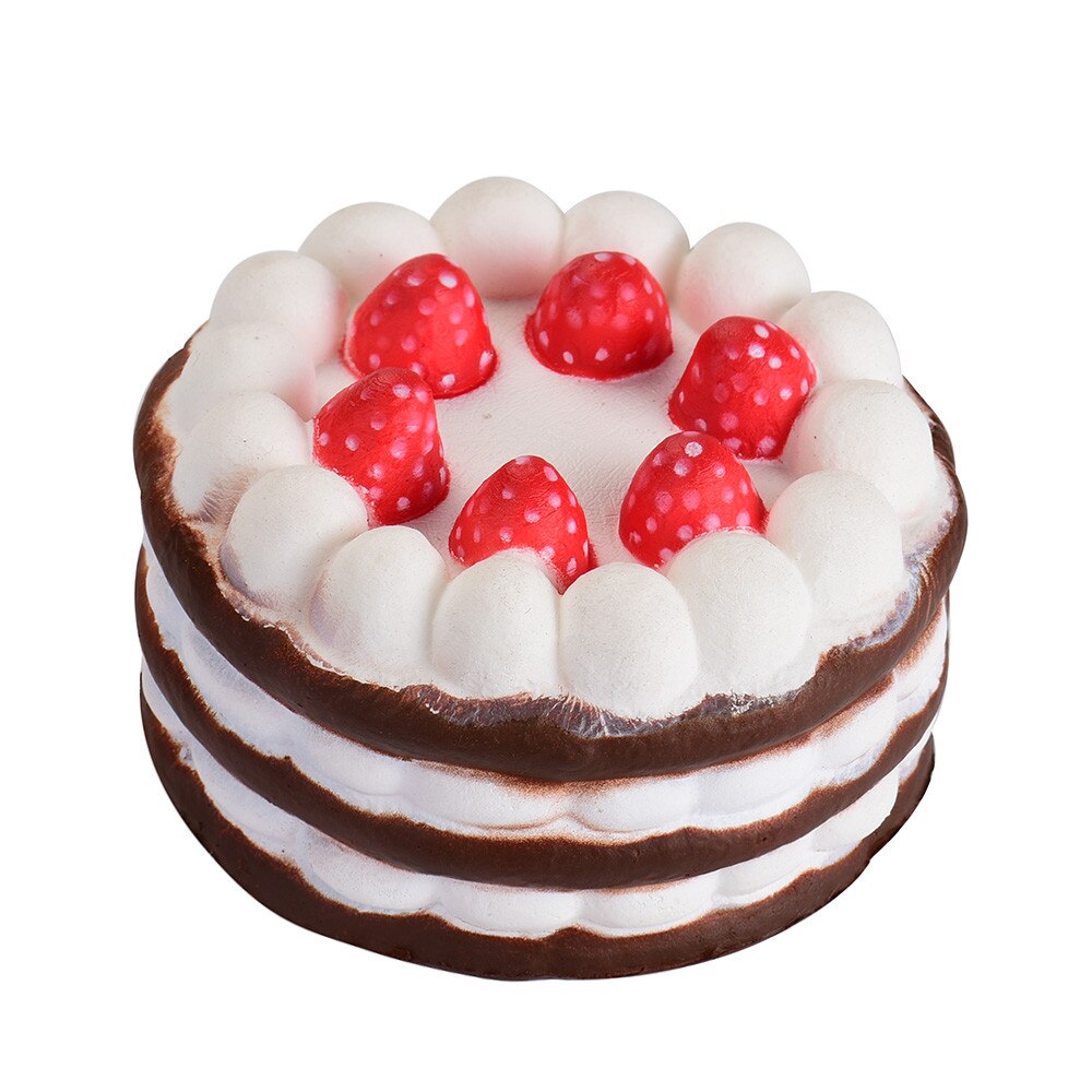 Kawaii Erdbeere Kuchen Brot Eis Creme Art Spielzeug Squishy quetschen Langsam steigend Spielzeug für Lindert betonen Angst Aufmerksamkeit: Braun