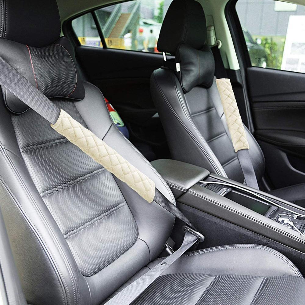 2 stk bil sikkerhetsbelte deksel sele skulder deksel flanell sikkerhetsbelte kappe bil dekorasjon tilbehør interiør rekvisita