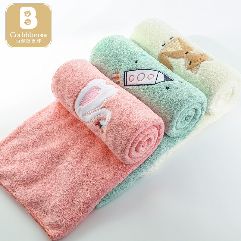 100*120cm super vattenabsorberande mikrosnurrande nyfödd baby vuxen tecknad 3 färg broderad badhandduk filt