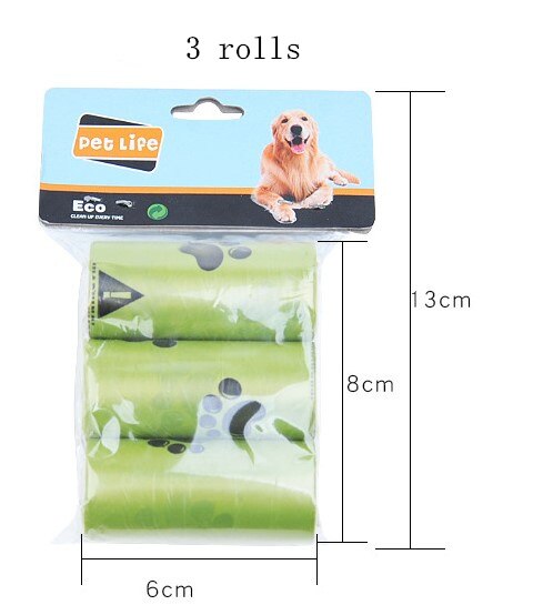 Distributeur de sacs de merde pour chiens, fournitures de déchets pour animaux de compagnie, sacs de nettoyage de déchets pour chiens, jouets pour animaux de compagnie: 3 rolls