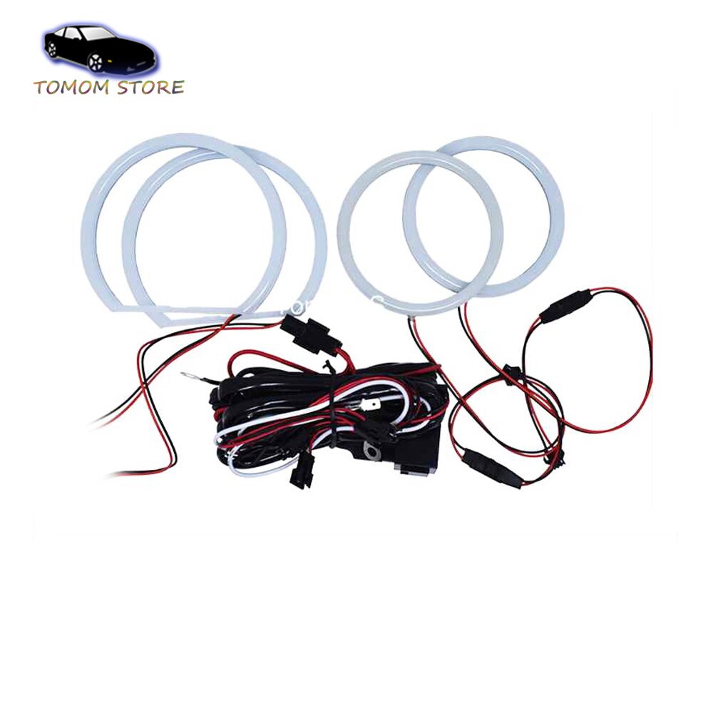 Biała dioda doprowadziło SMD anioł oczy bawełniana lekka aureola pierścionki dla BMW E90 3seria 2X(131mm + 106mm) reflektory samochodowe akcesoria robić lampa DRL