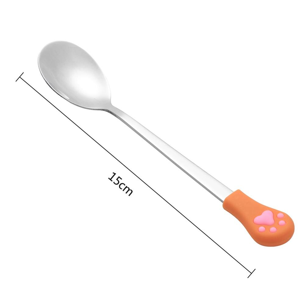 Cute Cat Claw Coffee Spoons Fruit Fork Dessert Spoon Candy Tea Spoon Cat Drink Tableware Kitchen Supplies: Orange