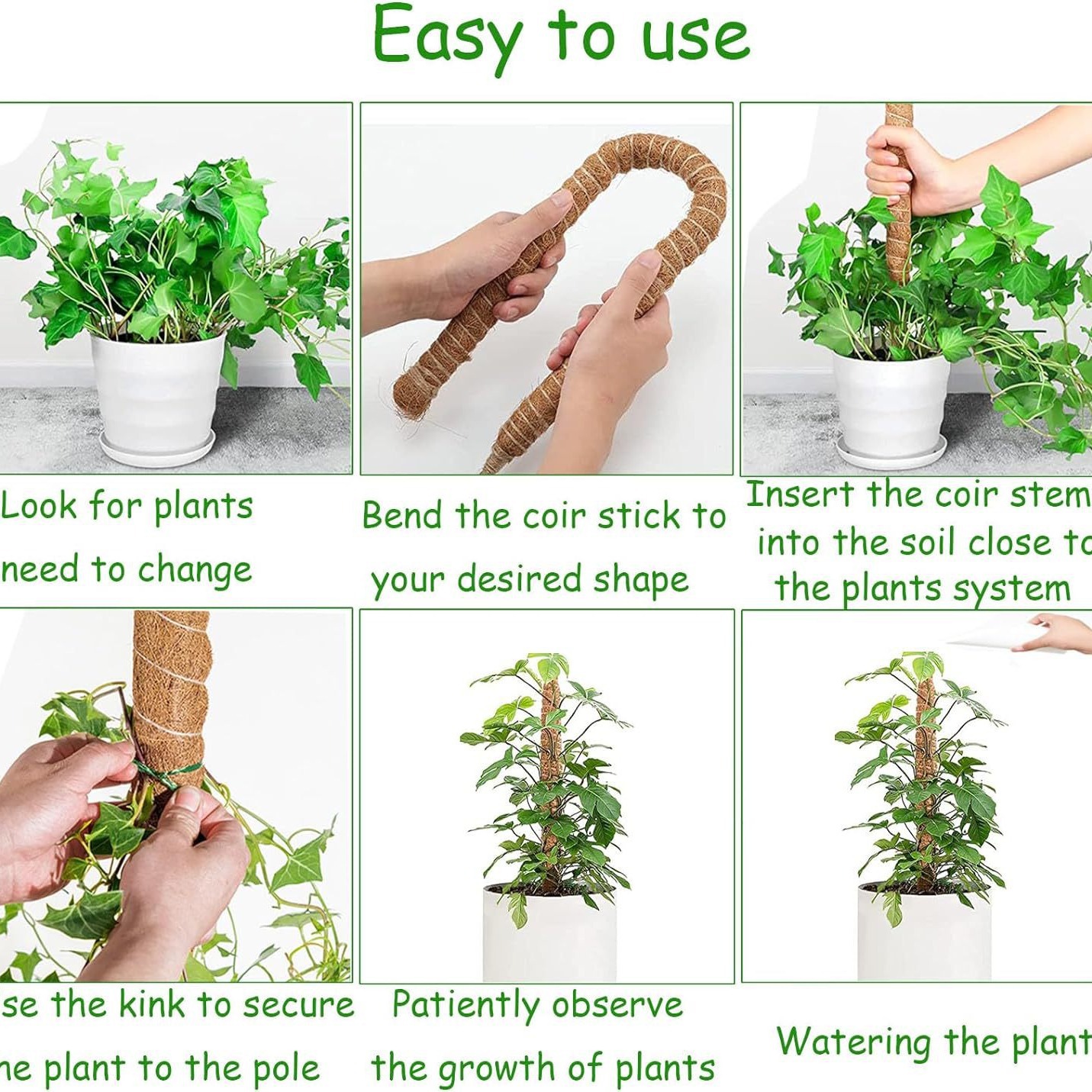 DIY Beeldhouwen Plant Klimpaal Gebogen Kokosnoot Stok Gratis Beeldhouwen Plant Klimpaal Mospaal Tuinbouw Bruine Kolom