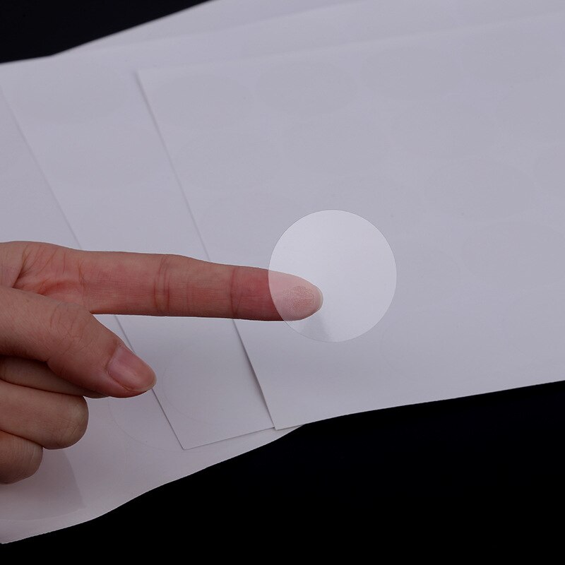 Clear Round Adhesive Label Sticker Transparent PVC Label Sealing Paste For Box Sealing Paste Dia. 1.5/2/2.5/3/3.5/4/5cm