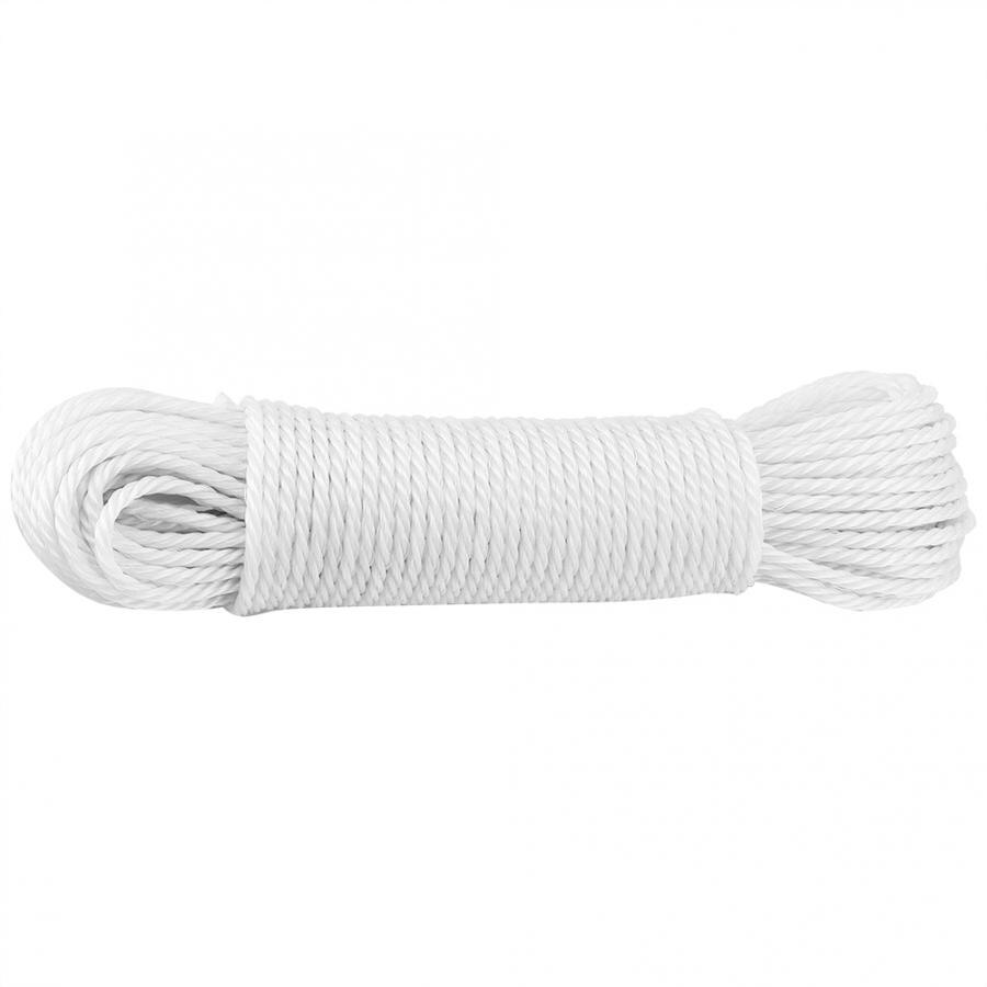 20m Long Colored Nylon Rope Drying Clothes Hangers Washing Lines Cord Clothesline for Camping Outdoors Garden Travel Supplies: White