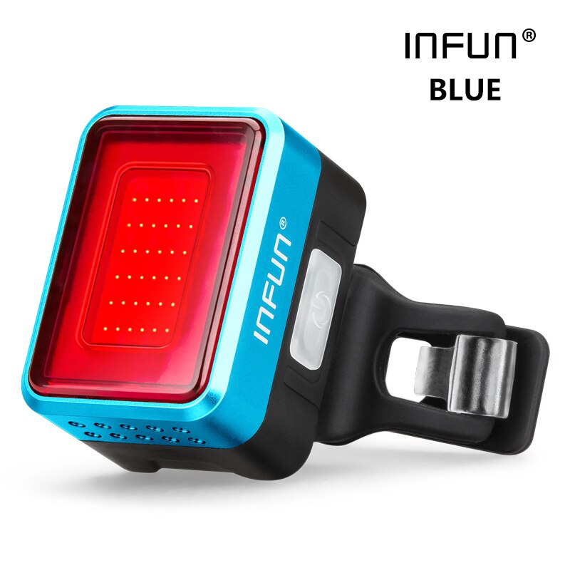INFUN F50 Fahrrad Rücklicht Rücklicht Fahrrad Automatische Bremse Induktion straße MTB Radfahren Ladung FÜHRTE Sicherheits Lauf Lampe: Blau