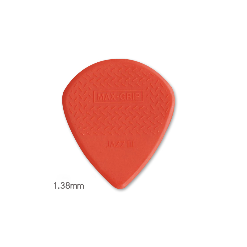 Choix de Dunlop. 471R3 MAX-GRIP JAZZ 3 médiators de guitare acoustique/électrique antidérapants/résistants à l'usure en nylon. 1,38 mm d'épaisseur.: YELLOW