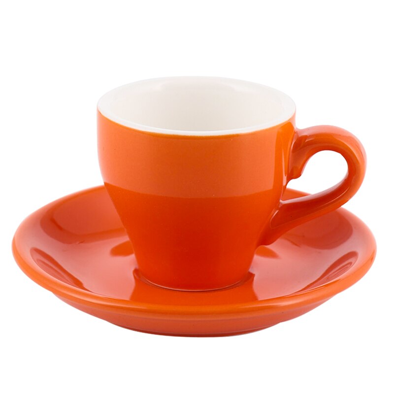 Klassiskt kaffekoncentratkoppset färgad keramisk espressokopp cappuccinokopp 300cc dragblomma koffie kopjes dessertkoppar: K