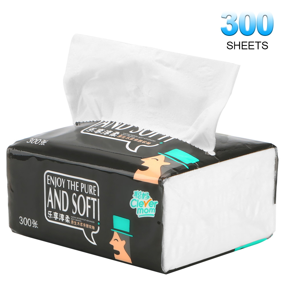 Niceyard tissue middagsbordsservietter husholdningsren træmasse papirhåndklæde engangs 3 lag 300 ark toiletpapir