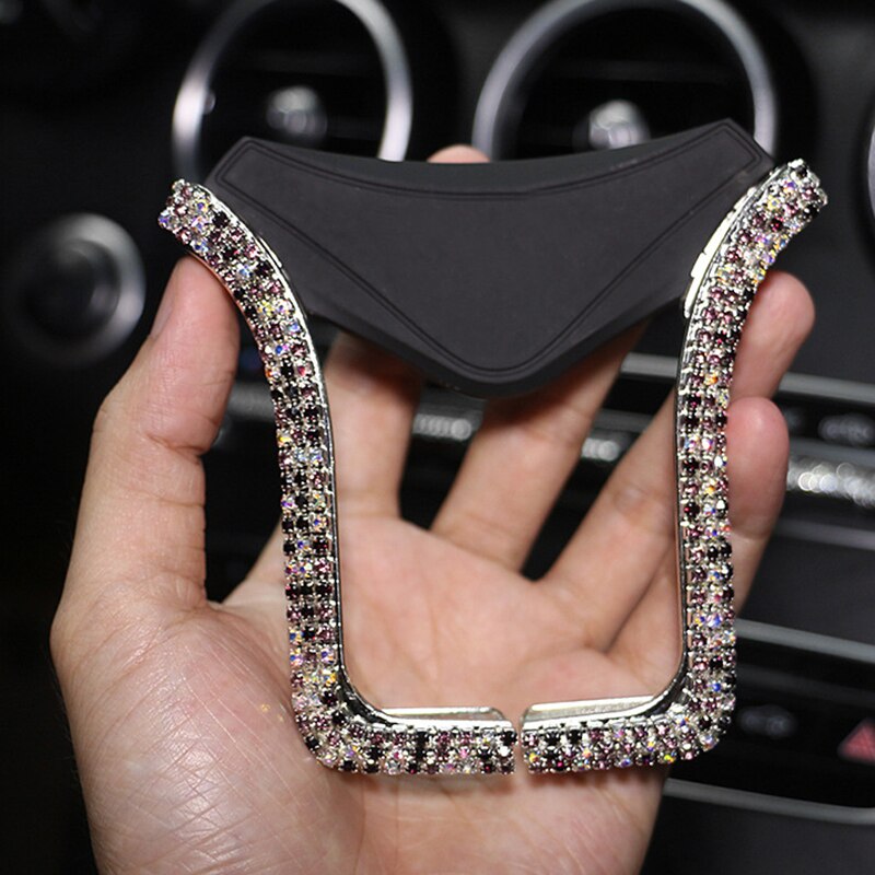 Cell Phone Holder For IPhone Samsung Car Holder Universal Car Phone Holder With Bing Crystal Rhinestone Car Air Vent Mount Clip
