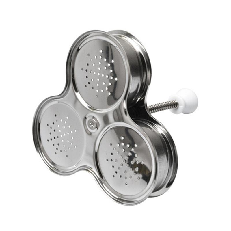 2 Stuks Drie Rooster Rvs Ei Pocheren Fornuis Pot Stoom Mand Voor Kookplaat Ei Koken Voor Keuken Ei Gereedschappen (Zilver)