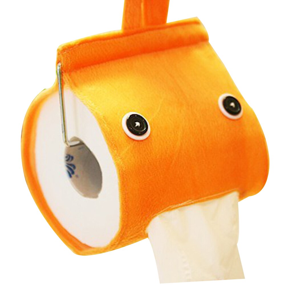 Cute Plush Cloth Tissue Box Case Holder Toilet Paper Cover Bathroom/office/car/restaurant Hanging Paper Towel Storage Container: orange